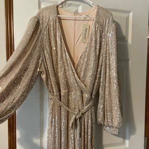 GORGEOUS NWT Impressions Boutique Gold/Champagne Jumpsuit